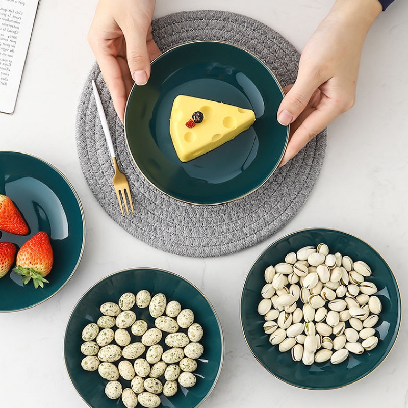 Nordic 6-inch snack dish dried fruit fruit plate dessert home plate Japanese-style ceramic home small plate hot pot plate