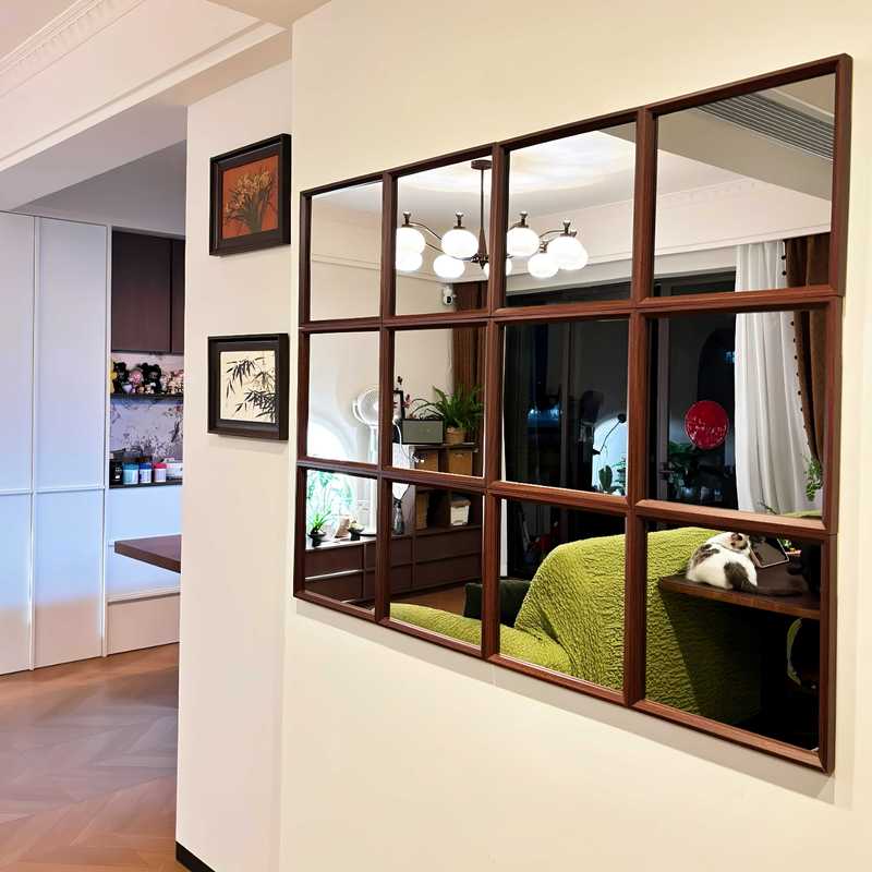 【White Wall Renovation】Fake Window Mirror Frame DIY Living Room Background Wall Atmosphere Decoration Hanging Painting