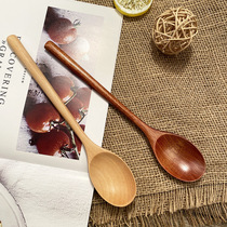 Japanese wooden spoon long handle spoon spoon wooden wooden spoon small honey spoon tableware home eating