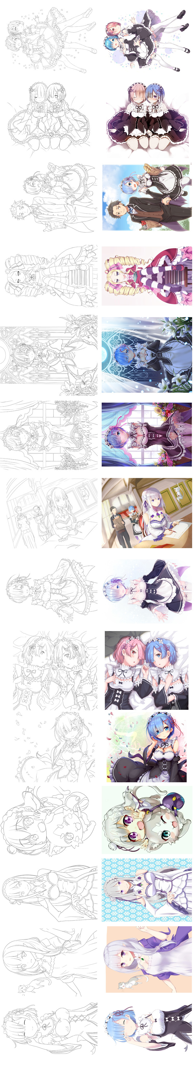Anime vẽ dòng album copybook tô màu cuốn sách vẽ tay từ đầu, cuộc sống thế giới khác nhau xung quanh học sinh - Carton / Hoạt hình liên quan sticker búp bê