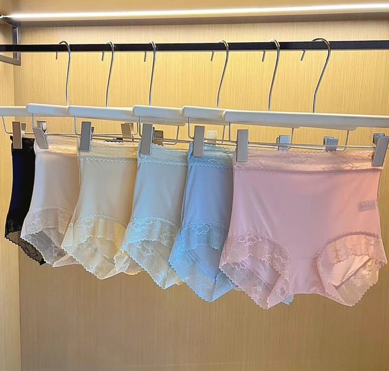 [5-Pack] Silk Underwear for Women, High-Waisted, Tummy Control, Hip-Hugging, Triangle-Shaped, Comfortable Women's Underwear