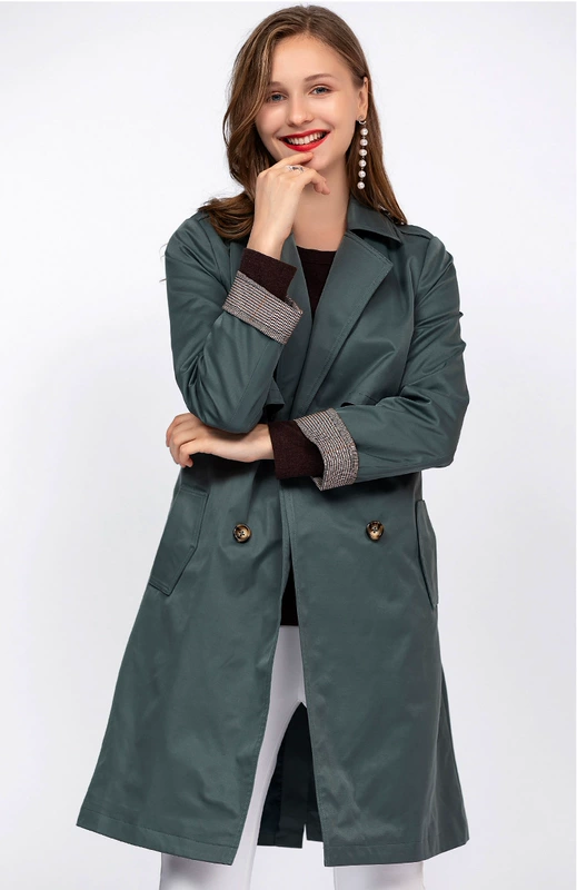 Áo khoác phao nữ mùa thu đông 2019 mới rộng rãi, áo khoác lửng ống loe dài vừa phải - Trench Coat