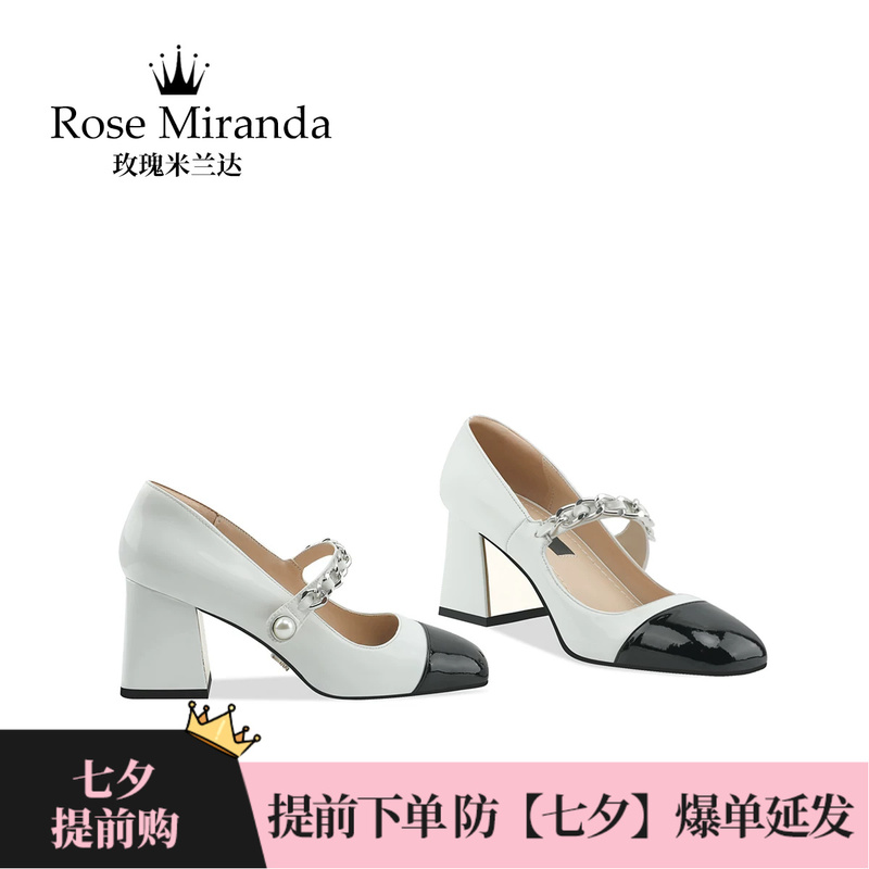 Rose Miranda Commemorative Moment High Heels Handmade Strapless Retro Mary Jane Shoes