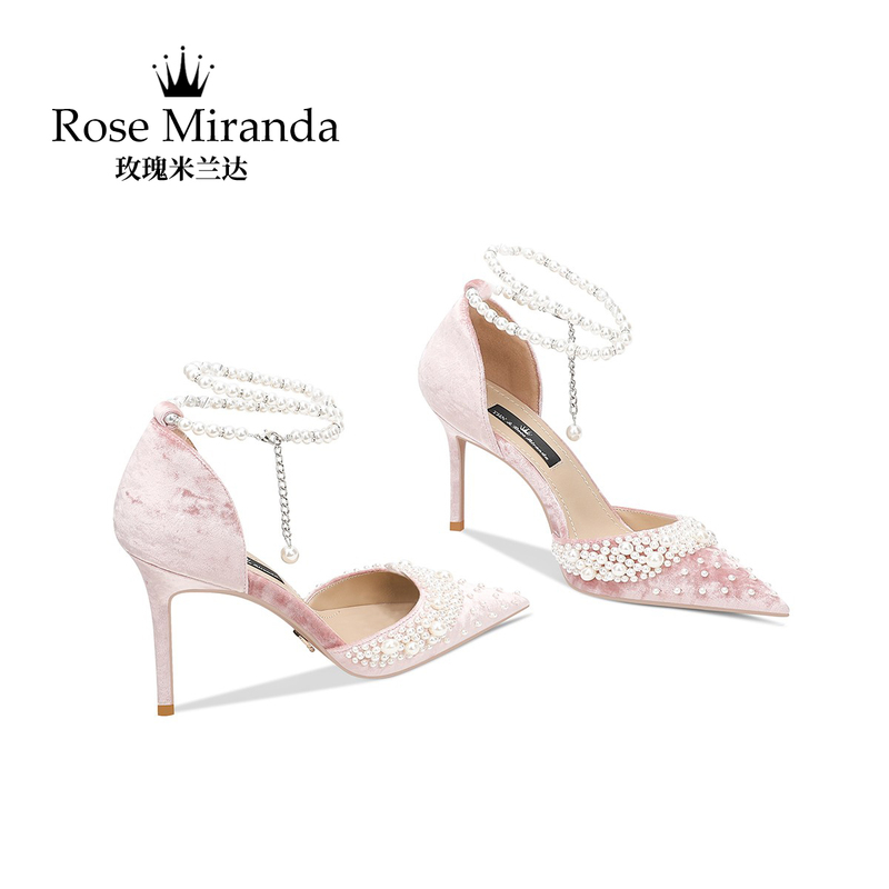 Rose Miranda High Heels Pink Summer Travel Fairy Style Side Hollow Sandals