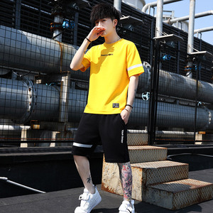 夏季t恤男士短袖运动套装潮牌衣服