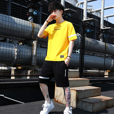 夏季t恤男士短袖运动套装潮牌衣服