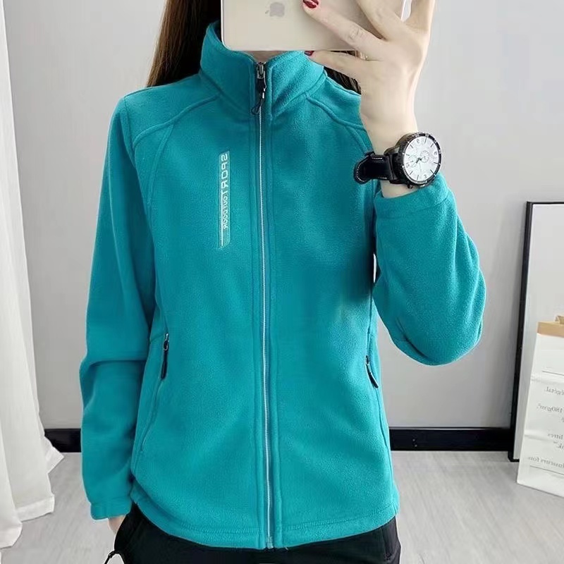 Ultra Fine Grip Suede Woman Shake Grain Suede Thickened Jacket Outdoor Running Submachine Clothing Jacket Liner Winter Genders-Taobao