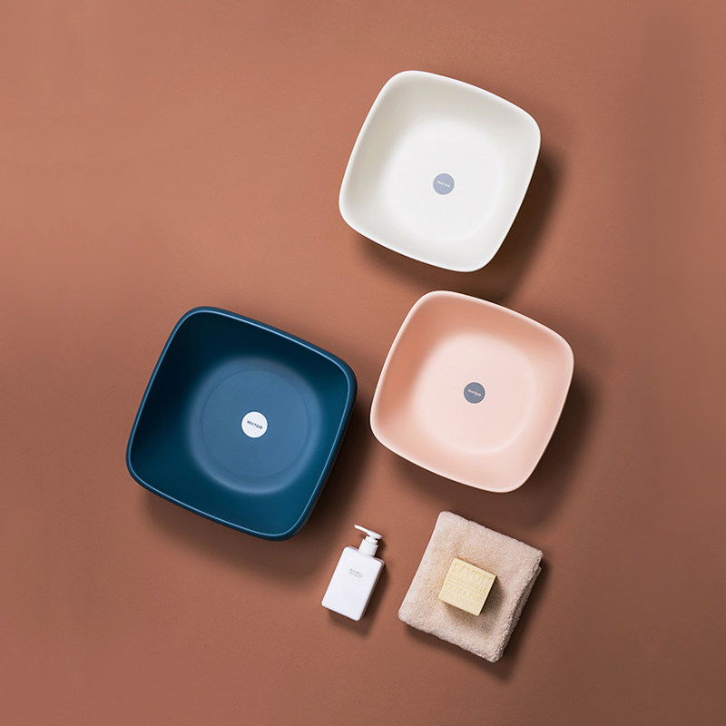 Simple washbasin household plastic large basin dormitory cute girl square laundry basin washbasin washbasin small