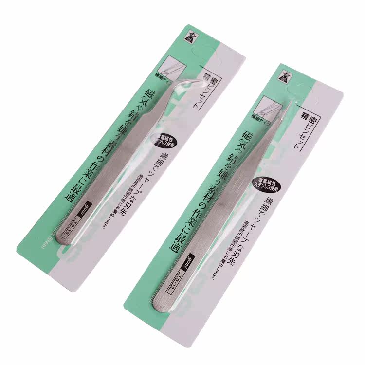 High quality Japanese carbon steel tweezers DIY Diamond drawing point drilling drilling tools Straight head tweezers Elbow tweezers