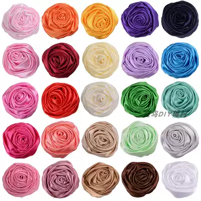 New 4 5 Korean vintage Rose Bud satin cloth flower diy corsage floral headdress hat flower
