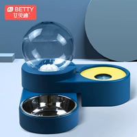 Пузырьковая кормление питьевой нагреватель воды двойной чаши с синим цветом столкновения+миска из нержавеющей стали