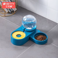 Пузырьковая кормление питьевой нагреватель воды двойная чаша-глупая синяя цветовая модель столкновения