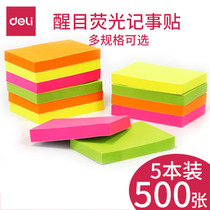 Del Fluorescent Color Notepad 500 Post-it Notes Creative N Post Notes Color Striking Writing Note Paper