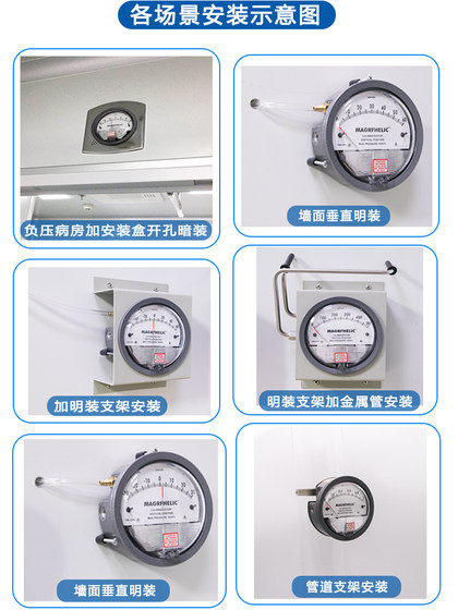 Tianen micro pressure differential gauge differential pressure gauge air clean room micro pressure gauge medium effect wind pressure gauge positive and negative pressure ward table breeding