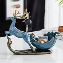 Creative home door shoe cabinet key storage ornaments living room porch elk decorations desktop sundries storage box