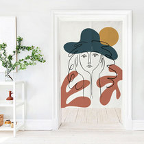 Door curtain simple abstract fabric curtain kitchen half curtain porch window curtain toilet ins curtain partition curtain custom