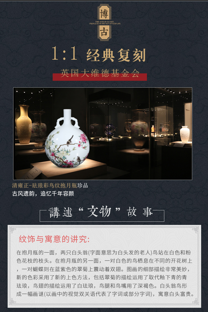 Jia lage jingdezhen hand - made ceramic vase YangShiQi colored enamel bird patterns and name on bottle porch place