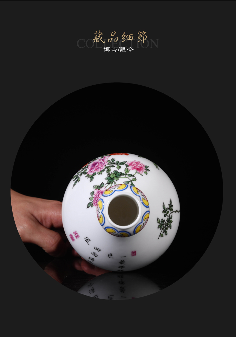 Jia lage jingdezhen porcelain colored enamel flowers garlic furnishing articles YangShiQi hand - made qianlong com.lowagie.text.paragraph bottles of home decoration