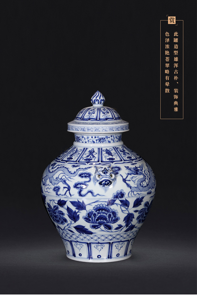 Jia lage jingdezhen blue and white vase YangShiQi antique hand - made ceramic antique decoration of Chinese style decoration decoration