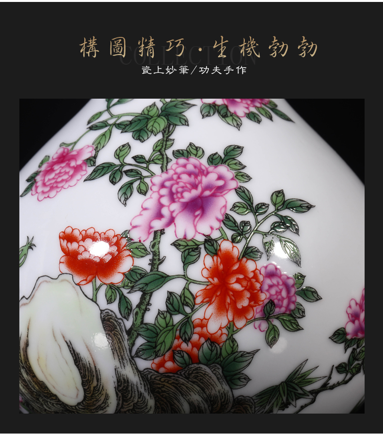 Jia lage jingdezhen porcelain colored enamel flowers garlic furnishing articles YangShiQi hand - made qianlong com.lowagie.text.paragraph bottles of home decoration