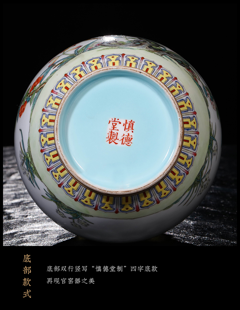 Master jia lage jingdezhen ceramics YangShiQi antique hand - made pastel glass vase with a dragon vase key-2 luxury furnishing articles