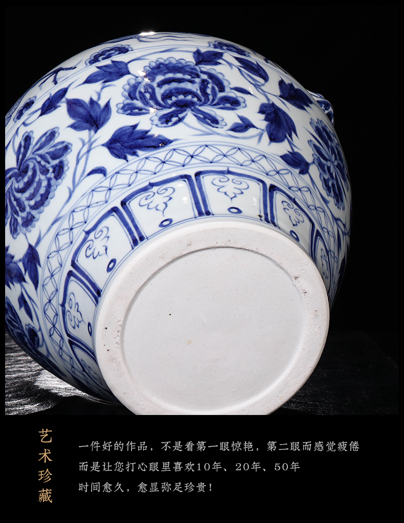 Jia lage jingdezhen blue and white vase YangShiQi antique hand - made ceramic antique decoration of Chinese style decoration decoration