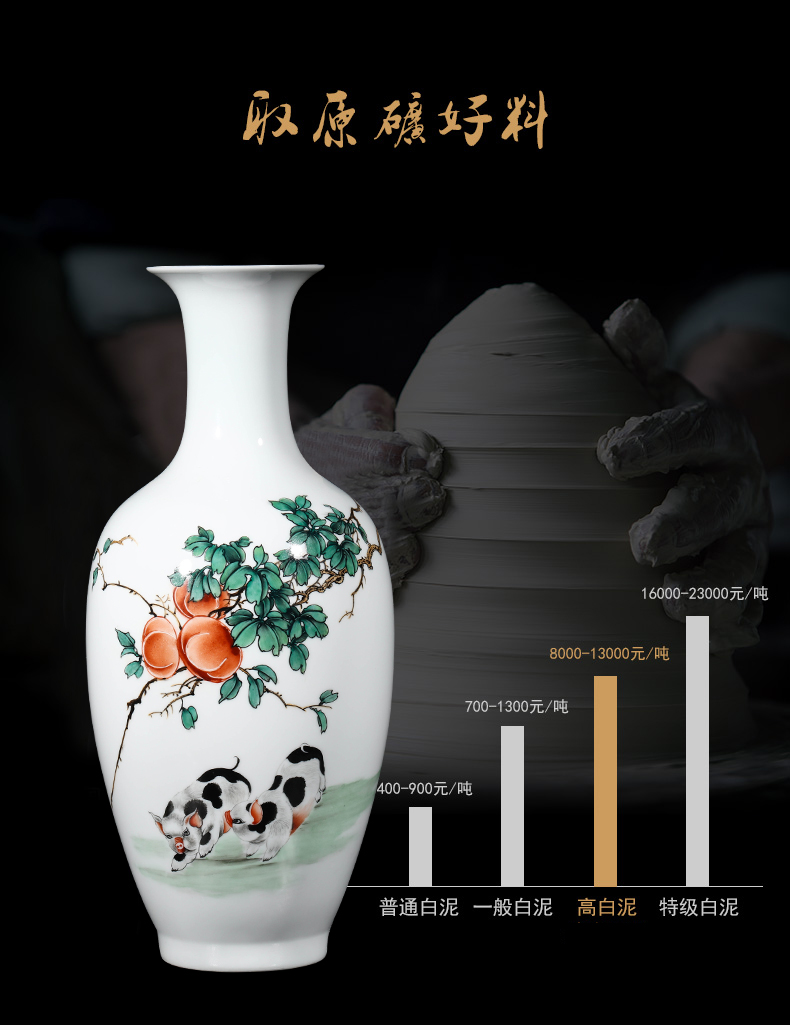 Master jia lage jingdezhen ceramic hand - made vases Zhang Quanzhi everything goes well with decorative vase ceramic furnishing articles