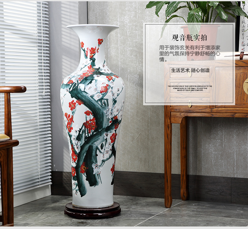 Blue and white porcelain of jingdezhen ceramics landing big vase sitting room adornment is placed hand - made ceramic vases, furnishing articles