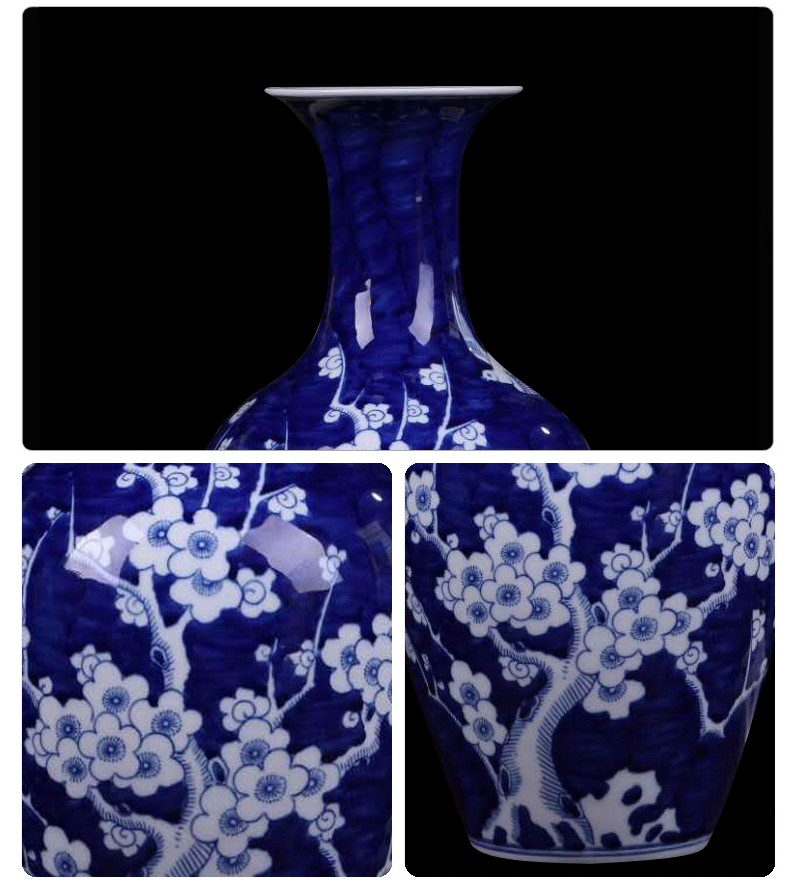 Ceramic vases, blue and white porcelain vase MeiKaiWuFu decorations furnishing articles furnishing articles jingdezhen ceramics archaize water