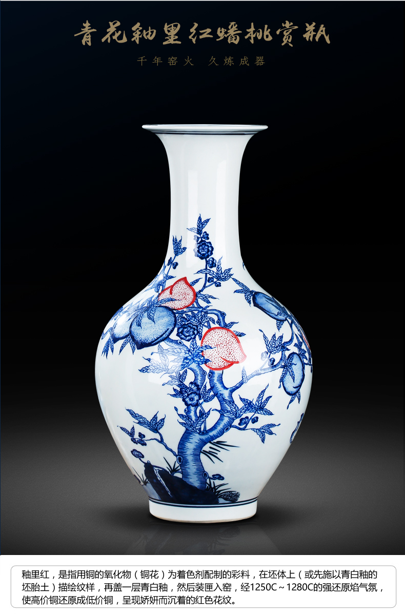 Jingdezhen ceramics by hand antique vase of blue and white porcelain vase household act the role ofing is tasted furnishing articles furnishing articles sitting room porch