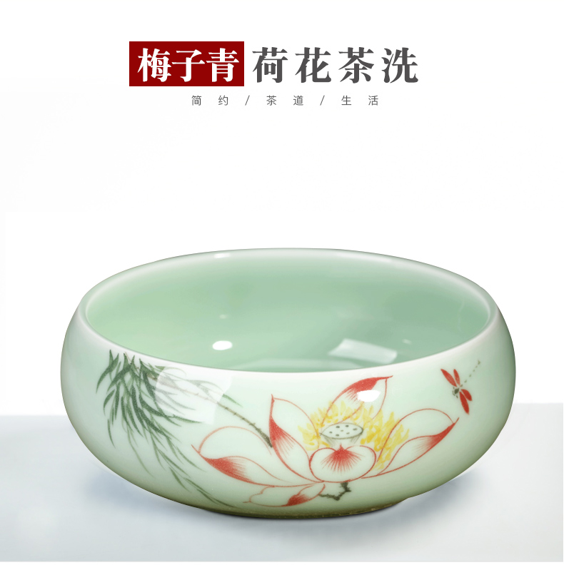 Jingdezhen ceramic water shallow tea wash to the writing brush washer ashtray sitting room, study the desktop furnishing articles furnishing articles functional ceramic jewelry