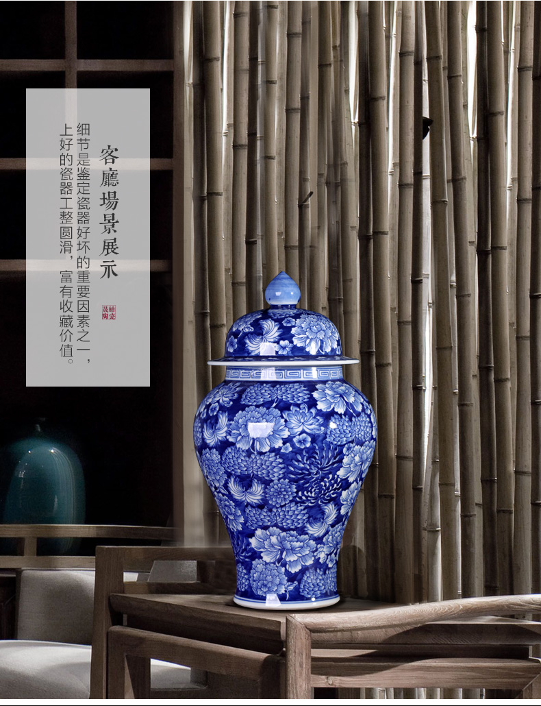 General blue and white porcelain of jingdezhen ceramic manual water tank sitting room porch TV ark, the study of Chinese style household furnishing articles