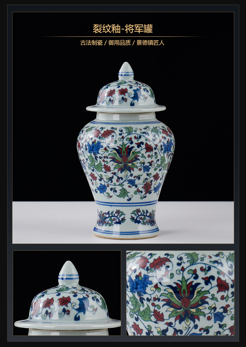 Archaize of jingdezhen ceramics up youligong of blue and white porcelain vase, general tank Chinese sitting room adornment is placed