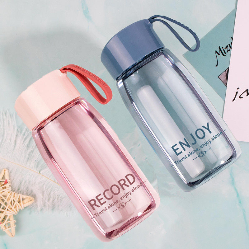 Cute accompanying cup teenage girl student with Jane about portable cup Summer transparent plastic water glass space cup anti-leak