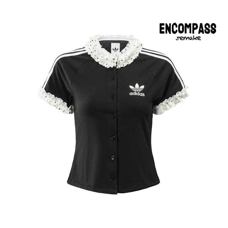 Clover/Adidas Remake Ballet Style Floral Lace Cardigan Short-Sleeved T-Shirt for Women Encompass Clover/Adidas Remake Ballet Style Floral Lace Cardigan Short-Sleeved T-Shirt for Women Encompass