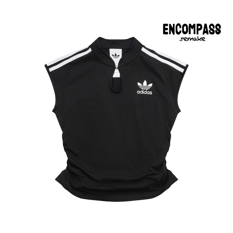 Adidas Trefoil Remake Stand-Up Collar New Chinese Style Jerseyfit Sexy Sleeveless T-Shirt Encompass