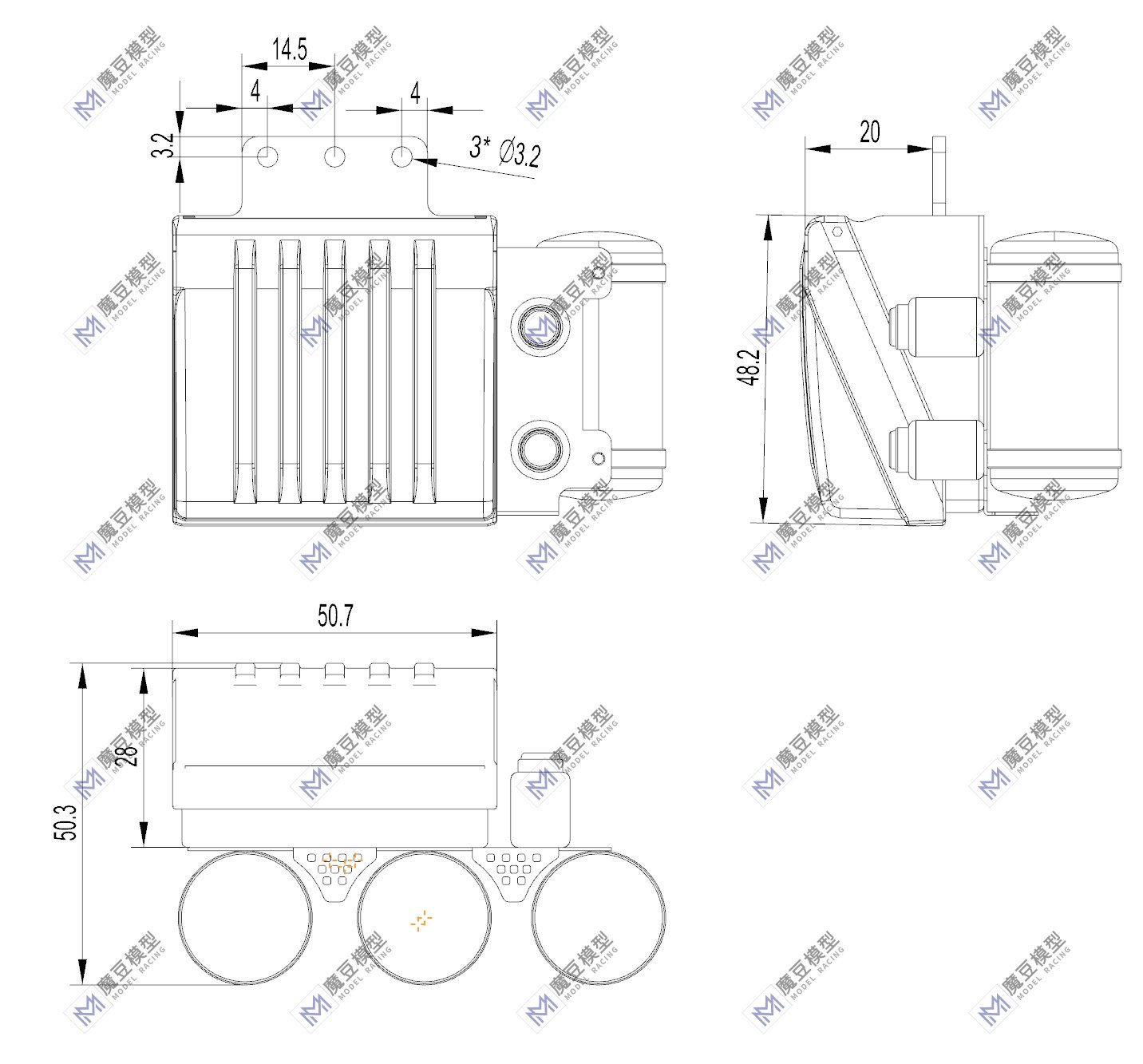 1/14 Für MAN Spezielle simulierte Batteriekasten aus Metall, bietet Platz für Servos, dekoratives Zubehör, MD-Modell aus Aluminiumlegierung – Detail 1