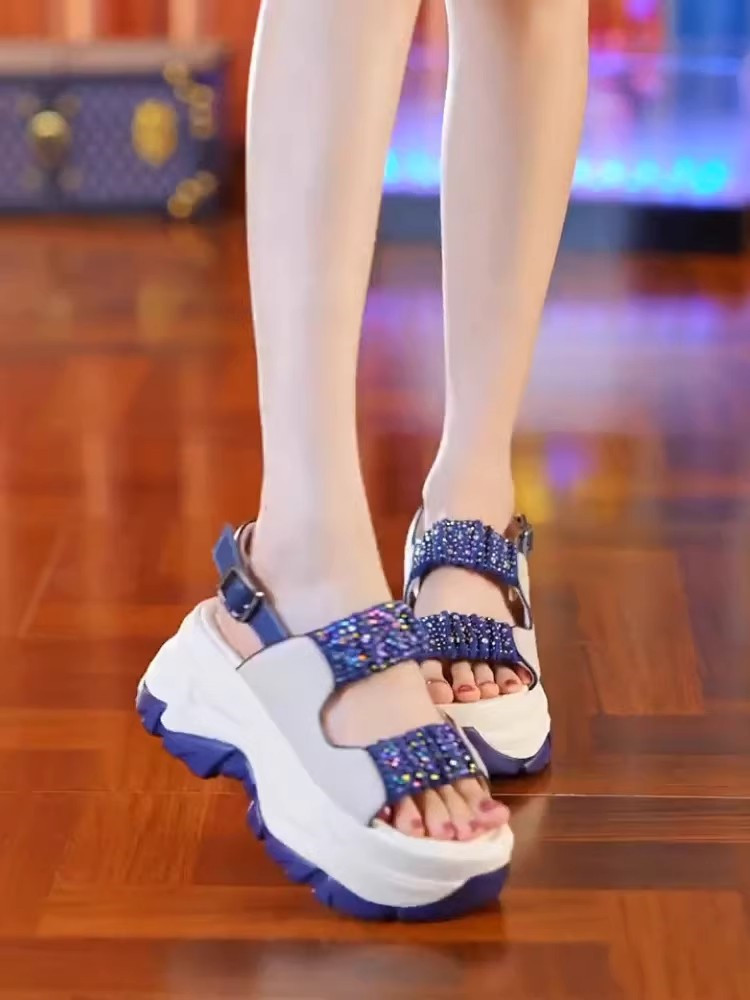 Damen Sandalen Mit Dicker Sohle Aus Weichem Leder Für Den Sommer_voghion.com
