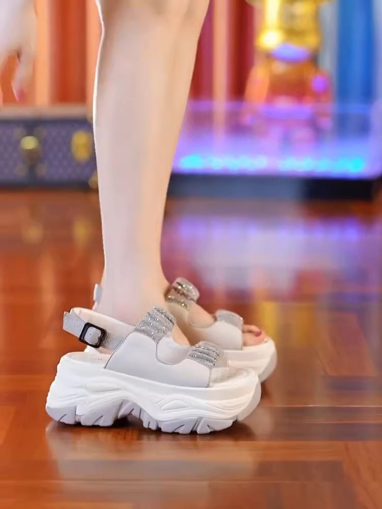 Damen Sandalen Mit Dicker Sohle Aus Weichem Leder Für Den Sommer_voghion.com