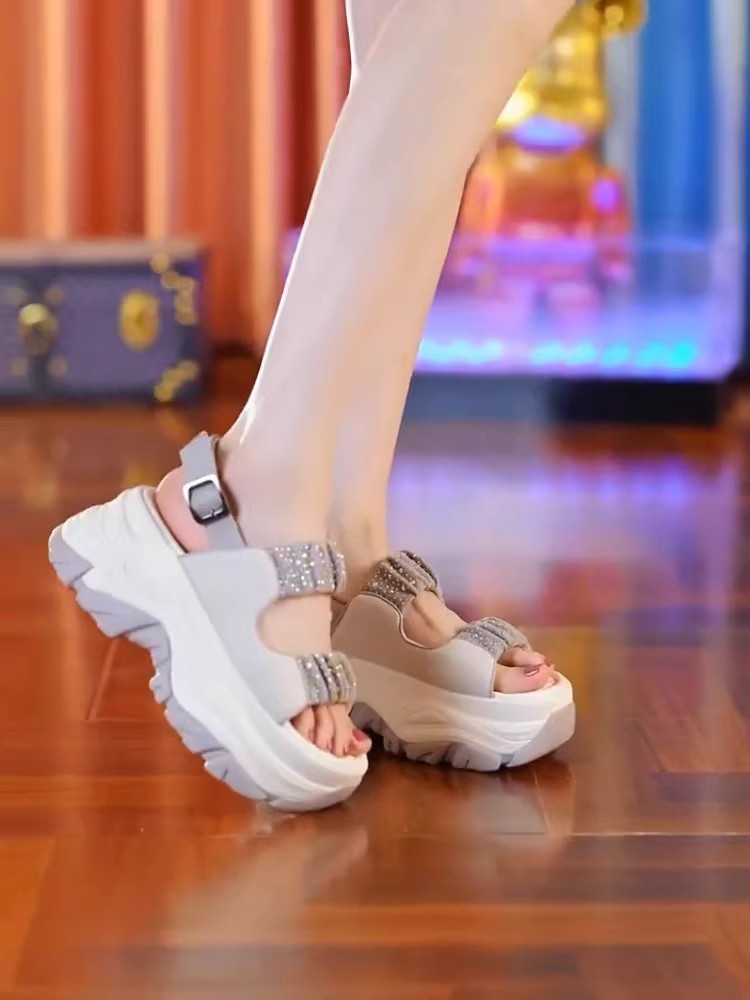 Damen Sandalen Mit Dicker Sohle Aus Weichem Leder Für Den Sommer_voghion.com