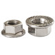 304/201/316 stainless steel flange nut counter-thread anti-slip nut hexagonal fine-thread anti-loosening anti-slip nut