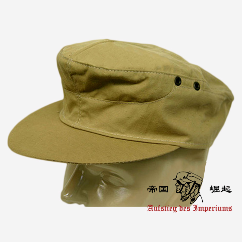 High-grade replica WWII German African Army sand yellow sand color cotton fabric mountain hat M43 light hat submachine hat