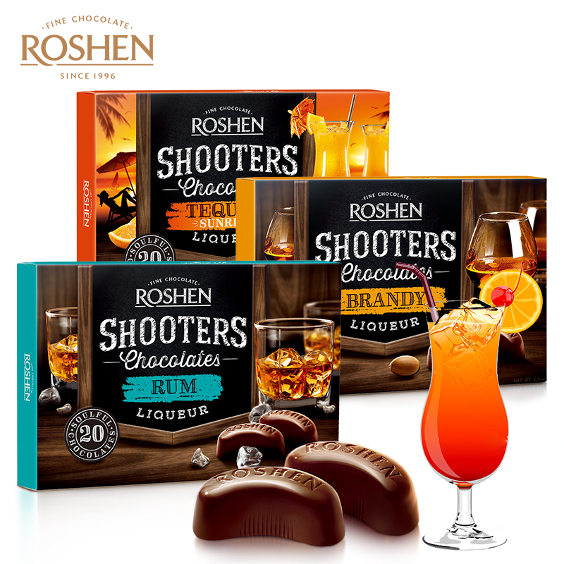 乌克兰进口 ROSHEN 如胜 酒心巧克力 150g*3盒 天猫优惠券折后￥47包邮（￥147-100）