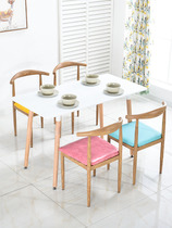 Dining table chair alone single back chair American dining chair simple restaurant chair light luxury milk tea beverage shop