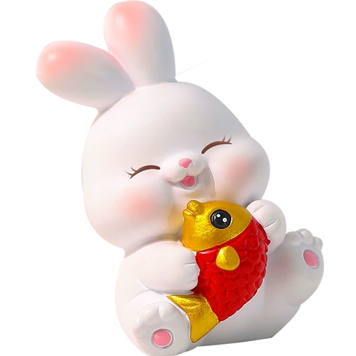 Кролик, талисман, настольная фигурка для мальчиков и девочек, талисман года, год кролика, подарок на день рождения