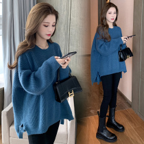 Pregnant woman in winter suit top autumn winter sweater long winter thicker fashion 2020 new bottleneck shirt