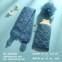 Ограниченная модель-мрачке синий набор из 3 частей (втирание полотенце+перчатки+купание цветы) -send 3 крючок