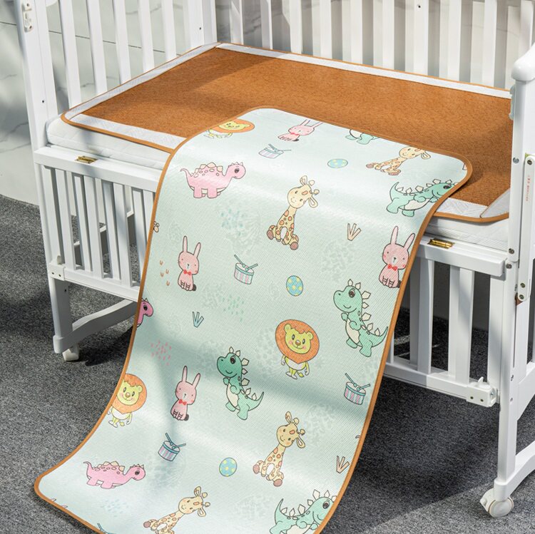 Children's cool mat kindergarten special summer newborn baby breathable sweat-absorbing stitching bed foldable double-sided cool mat