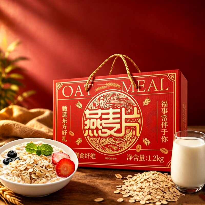 福事多高纤燕麦片1.2kg麦片礼盒早餐即食冲饮营养食品养胃