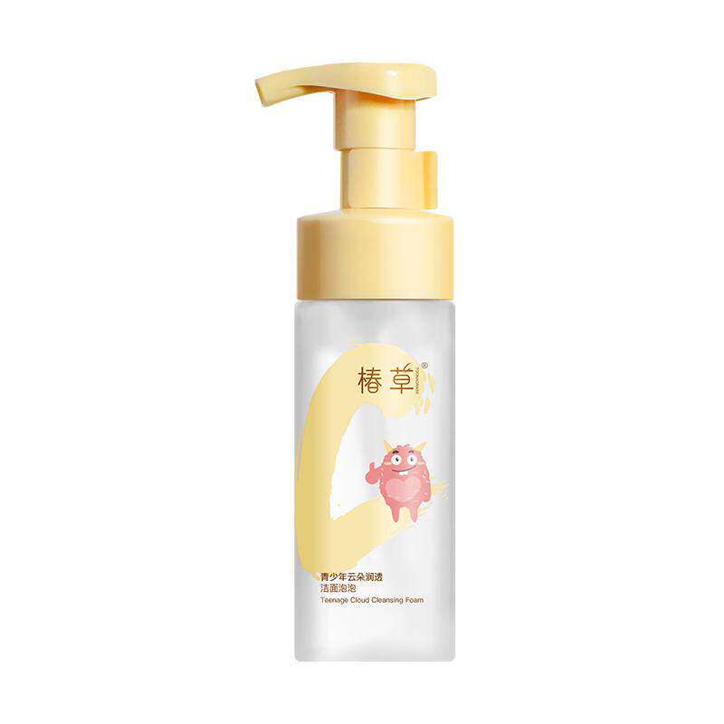 椿草青少年油敏肌专研云朵洁面泡泡控油保湿氨基酸洗面奶不辣眼